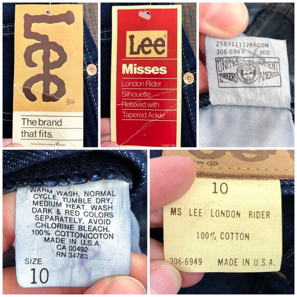 Lee VTG 80s Relaxed Tapered Ankle Pleated Jean Deadstock Size 10 Dark Blue - Picture 8 of 15